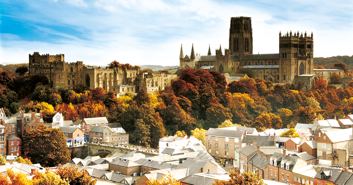 Durham City peninsula during Autumn 